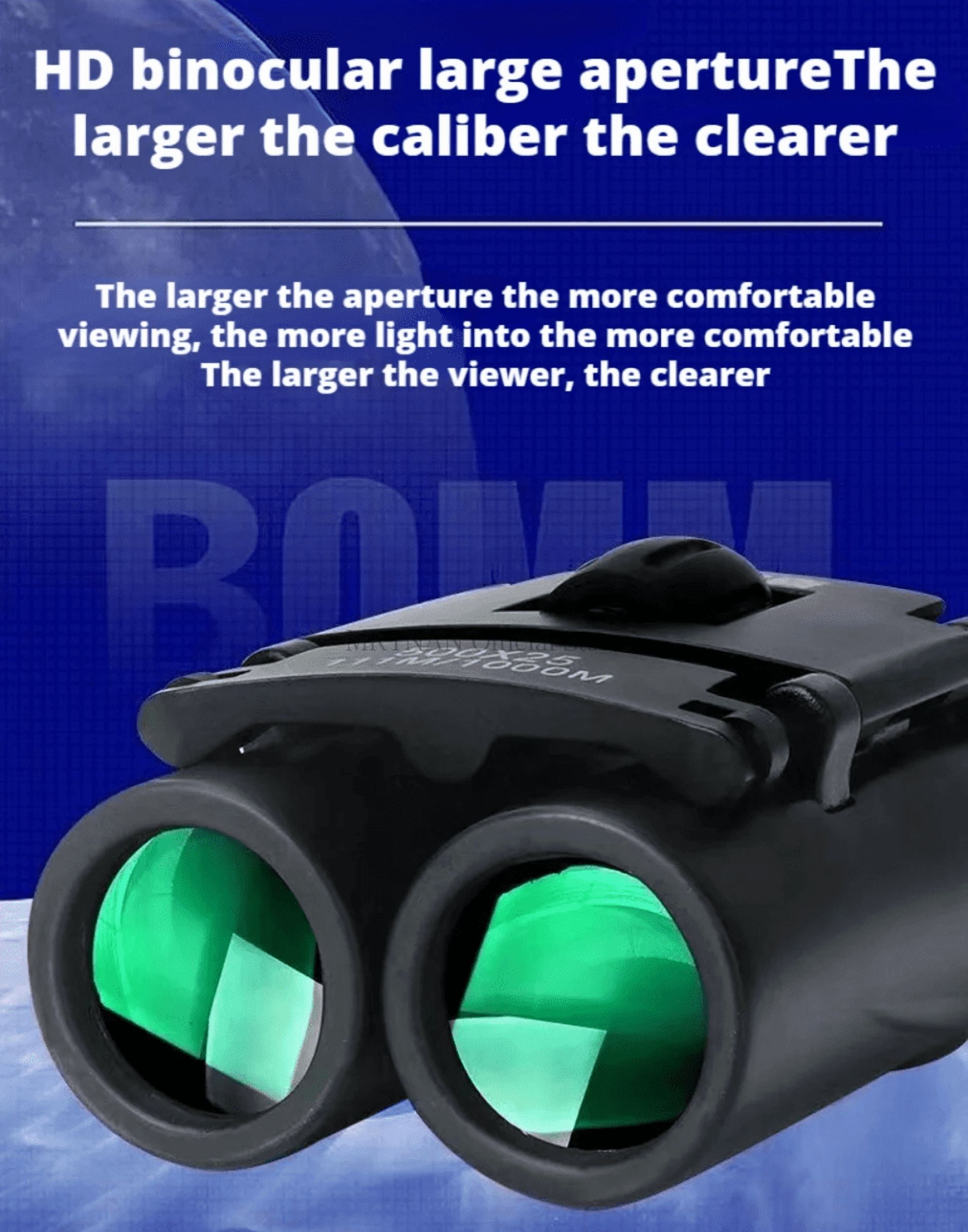 4000X25 HD Zoom Portable Powerful Binoculars Long Range BAK4 Telescope Folding FMC Binoculars for Hunting Camping Travel