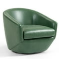 thumbnail image 6 of UIXE Swivel Accent Chair Barrel Chairs Club Chair Faux Leather Armchair for Living Room Bedroom Office, Green, 6 of 6