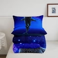 thumbnail image 5 of meiyoeat Sparkling Print Shark Twin Comforter Sets For Boys,Coastal Ocean Style Bedding Set For Kids,Navy Blue Reversible,2pcs, 5 of 7