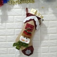 thumbnail image 3 of 3 Pack 3D Christmas Stockings, 17.7" Large Size Xmas Stocking Set with Christmas Snowman Santa Reindeer Bear Fireplace Decoration Gift & Candy Pouch Bag Ornaments, 3 of 4