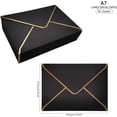 thumbnail image 2 of 50 sobres de invitación negros de 18,5 x 13,5 cm, sobres de 5 x 7 pulgadas con solapa en V, sobres de sellado rápido con borde dorado para cumpleaños, bodas, graduaciones, tarjetas de felicitación, 2 of 5