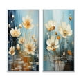 thumbnail image 2 of Designart "Blossoming White Daisy under Teal Blue Sky II" Flowers Framed Wall Art Set Of 2 - Traditional White Framed Wall Art Set Of 2, 2 of 6