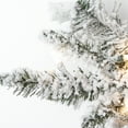 thumbnail image 4 of 7.5 ft. Pre Lit Clear Incandescent Narrowed Flocked Pencil Pine, 4 of 7