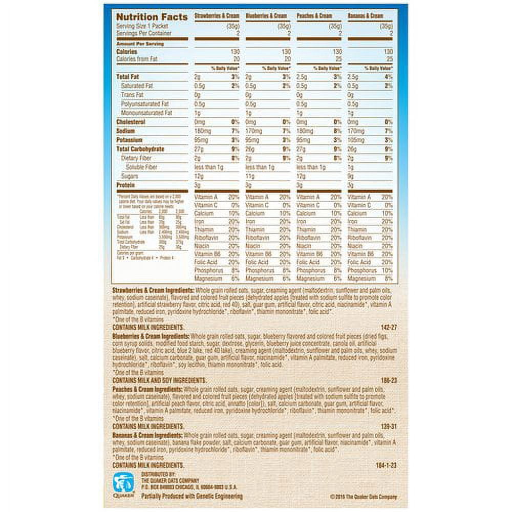 Quaker Quaker Fruit & Cream Instant Oatmeal Variety Pack, 1.23 oz, 8 count