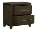 thumbnail image 4 of JERFIT Modern Nightstand with 2 Drawers, Dark Brown Wood Bedside Table, Contemporary Bedroom Storage Cabinet, 4 of 6