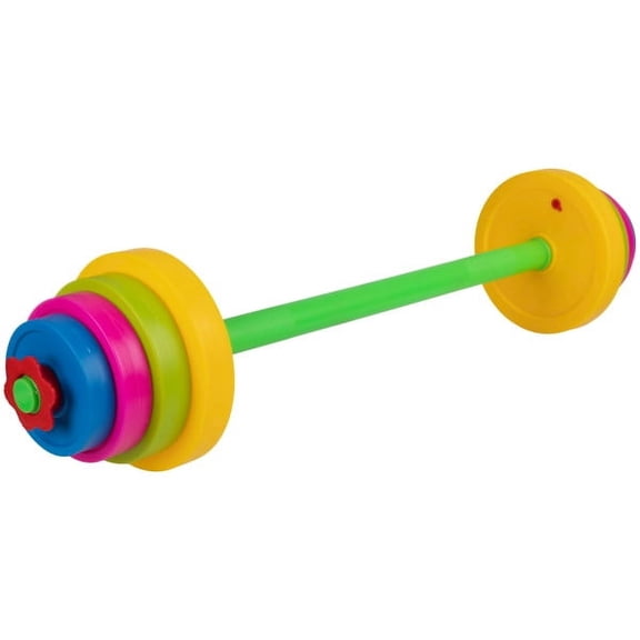 Hey! Play! Kids Weight Set - Barbell and 8 Adjustable Plates for Ages 3 and Up