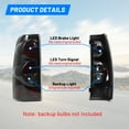 thumbnail image 4 of 1 Pair Tail Light for 1999-2006 Chevy Silverado,2007 Classic,1999-2002 GMC Sierra,Driver and Passenger Side Brake Light(Black Matte Smoked Lens), 4 of 6