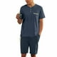 thumbnail image 2 of Pijama de verano para hombre, de color liso, informal y cómodo, de manga corta, ideal para usar en casa o al aire libre., 2 of 4