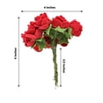 thumbnail image 3 of Efavormart 48 Roses | 4" Tall Burgundy Real Touch Artificial DIY Foam Rose Flowers With Stem, Craft Rose Buds, 3 of 11