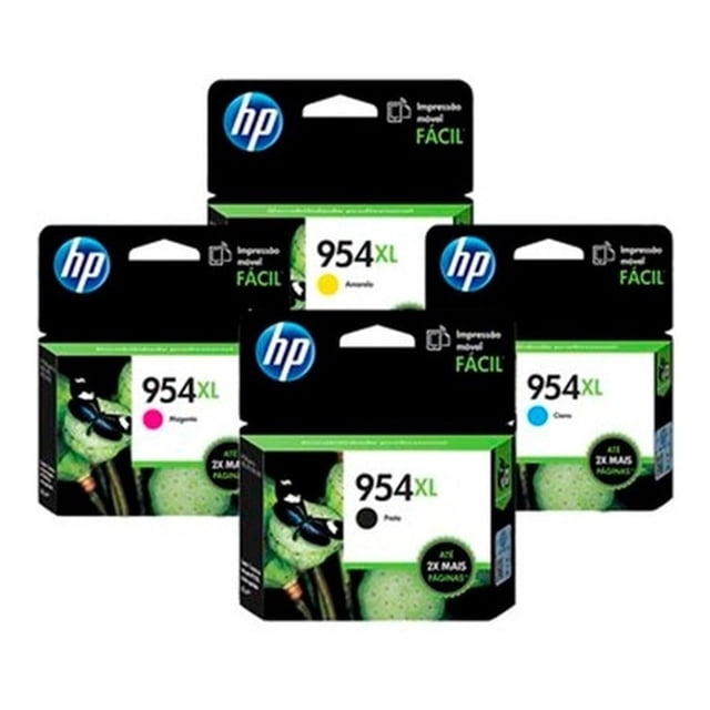 Combo de 4 cartuchos de tinta Originales HP 954XL Negro Cyan Magenta Amarillo para Impresora HP OfficeJet