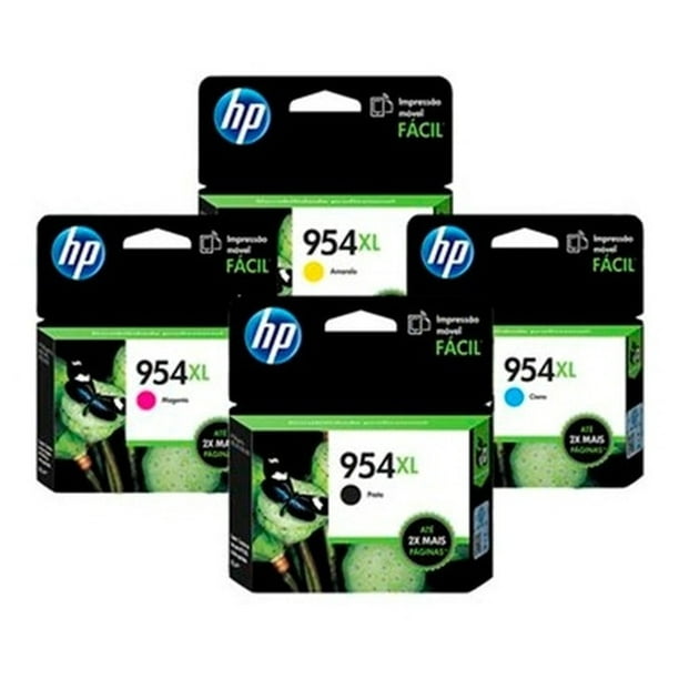 Combo de 4 cartuchos de tinta Originales HP 954XL Negro Cyan Magenta Amarillo para Impresora HP OfficeJet