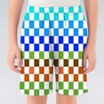 thumbnail image 2 of Tisuna Shorts For Boys Kids Comfort Fit Elastic Waist Shorts Plaid Print Summer Vacation Casual Shorts Size 9-10 Years Light Green, 2 of 4