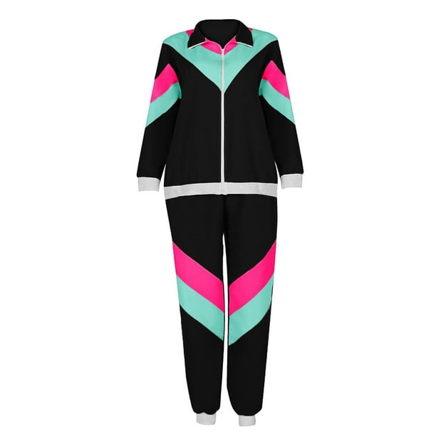LTTVQM 80s Outfit for Women Premium 80s 90s Tracksuit Jacket Unisex 80s Shell Suit Party Dress Outfit 90s Windbreaker Disco Tracksuit Outfit Set for Men Women Walmart Business Supplies