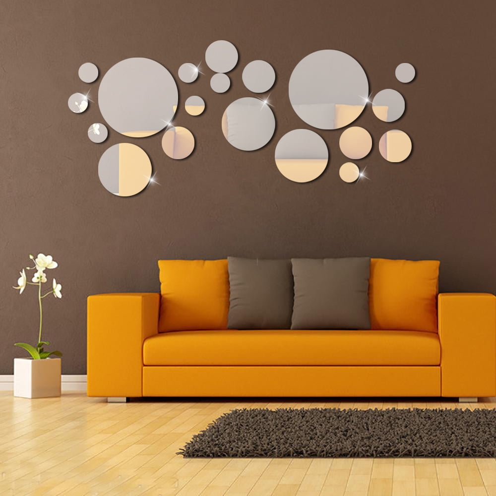 Removable 3D Mirror Wall Stickers Circle Decal Art Mural Home Room DIY Decor 8C 