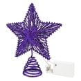thumbnail image 1 of Árbol de Navidad Top Star CVHOMEDECO Purple Glittered 3D, 1 of 8