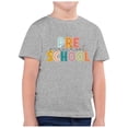 thumbnail image 1 of MEZZALL T-Shirt de Mode pour Enfant Rentrée Scolaire Imprimé Col Rond Manches Courtes T-Shirts Décontractés Hauts Tee Polyvalent Tout-Petit Tenue Quotidienne, Gris, 4-5 Ans, 1 of 4