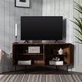 thumbnail image 2 of Walker Edison Basie 2-Door Corner TV Stand for TVs up to 55", Dark Walnut, 2 of 10