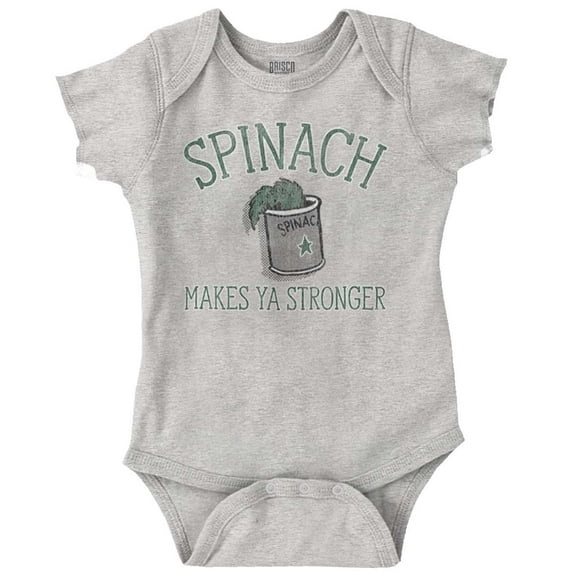 Spinach Makes Ya Stronger Popeye Romper Boys or Girls Infant Baby Brisco Brands 12M
