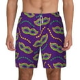 thumbnail image 2 of Picia Carnival Masks and Beads pattern Mens Swim Trunks with Compression Liner Stretch Beach Shorts Quick Dry with Zipper Pockets No-Chafing Board Shorts-Large, 2 of 9