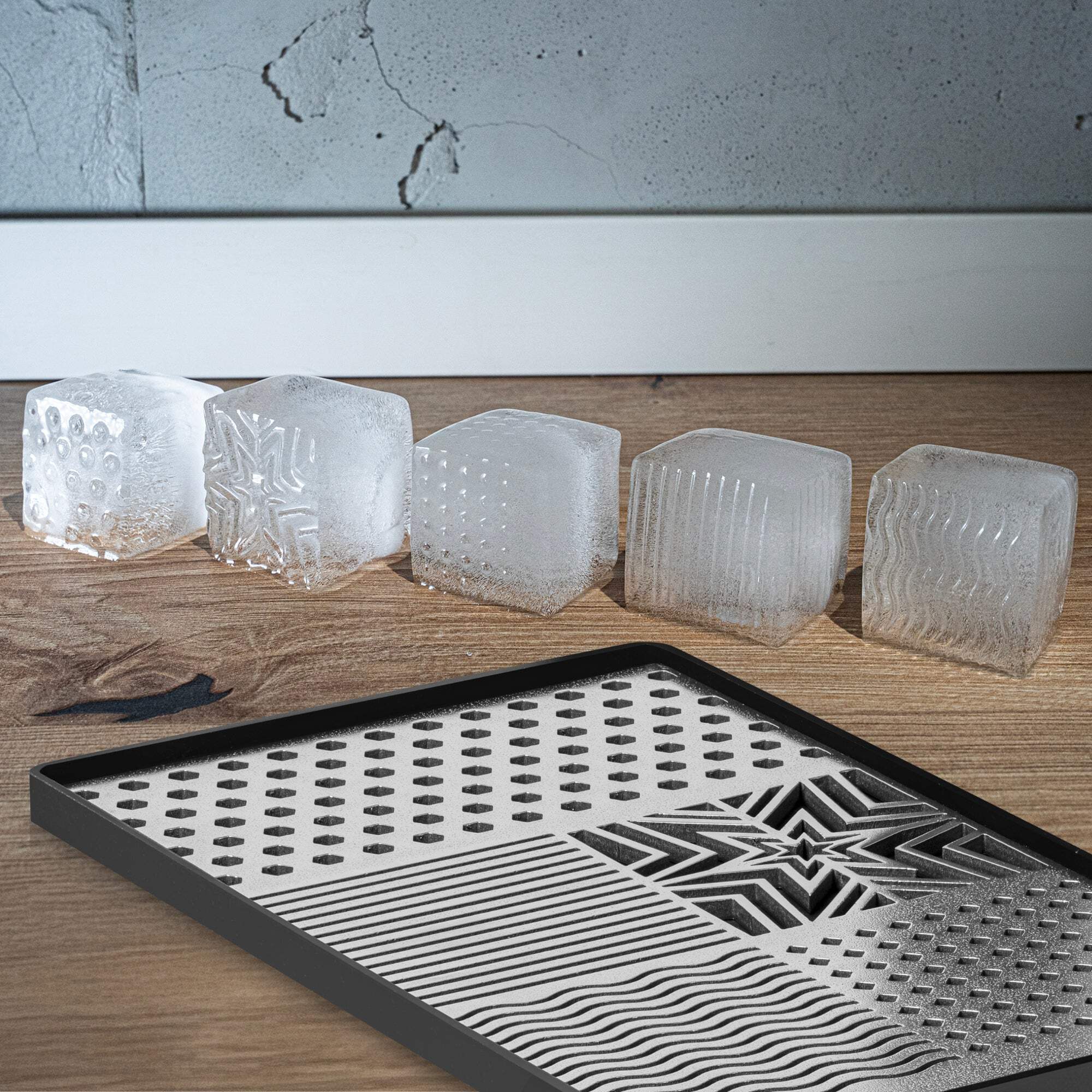 Ecozoi Stainless Steel Ice Cube Stamp Tray, with Silicone Ice Cube Tray and Tongs