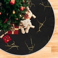 thumbnail image 5 of FMSHPON Black Golden Crack Marble Texture Xmas Christmas Tree Skirt Stand Mat for Holiday Party Decoration Indoor Outdoor 48 inches, 5 of 6