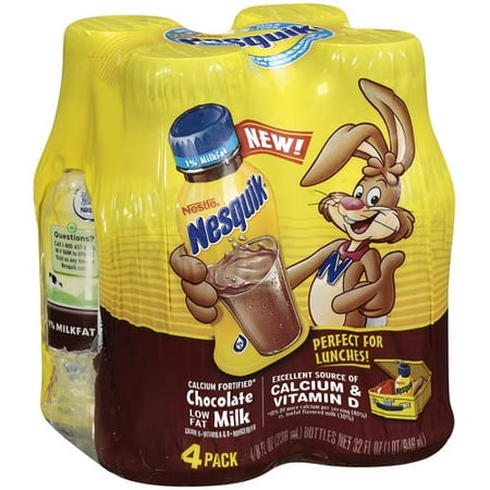 Nesquik Low Fat 8 oz Chocolate Milk, 4pk
