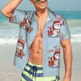 thumbnail image 5 of KLL Men's Hawaiian Shirt Short Sleeve Button Down Beach Shirts-merry Christmas rabbit, 5 of 5