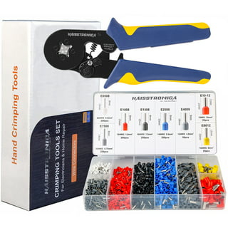 Ferrule Crimping Tool Kit AWG 23-7 Self-Adjustable Ferrel Crimper Kit with  1200PCS Wire End Terminals, Sleeves 