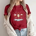 thumbnail image 2 of Camisas de Navidad Para Mujer Tops de Cuello Redondo Blusa Informal de Manga Corta Con Estampado de Moda Odeerbi  ODB195664, 2 of 6
