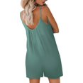 thumbnail image 4 of ORUYROP SNUGWIND Femmes Casual Sans Manches Sangle Lâches Combinaisons Réglables Stretch Shorts Romper avec Poches, 4 of 5
