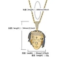 thumbnail image 2 of HSHDLDF Rappeur Hip Hop Exquise Commémorative Chaîne Collier 18K Or Micro-Pavé Simulé Diamant Zircon Cubique Collier pour Hommes Femmes, 2 of 6