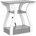 thumbnail image 5 of End Tables Living Room, Grey End Table with Charging Station, Grey Side Table, Nightstand for Bedroom, 3 Tier End Table with Storage Shelf for Living Room, 5 of 16