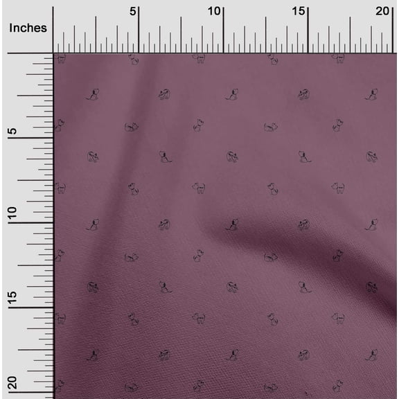 oneOone Cotton Silk Fabric Cartoon Dog Printed Craft Fabric BTY 42 Inch Wide