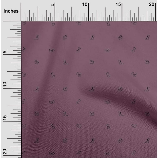 oneOone Popeline de Coton Tissu Imprimé Cartoon Dog 1 Yard 42 Pouces de Large