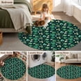 thumbnail image 5 of Round Rugs 3Ft, Saint Patrick's Day Round Area Rug Washable Indoor Throw Carpet, Green Lucky Shamrock Leaves Spring Black Small Non Slip Circle Rug for Bedroom Living Room Home Decor Aesthetic, 5 of 8