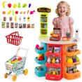 thumbnail image 1 of Costway 76 PCS Pretend Play Grocery Store Set with Shopping Cart Scale Scanner Light Sound Multicolor, 1 of 10