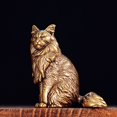 thumbnail image 5 of Slccxzc Mini Brass Cat Figurine Retro Kitten Statue Collectible Desktop Home Decor, 5 of 7