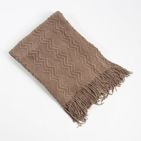 UPC 789323278999 product image for Saro Knitted Zigzag Design Throw Blanket | upcitemdb.com