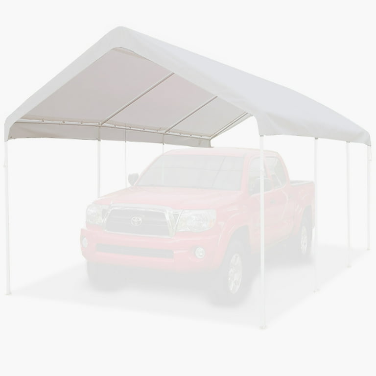 King Canopy 10ft x 20ft Outdoor Carport Canopy Cover, 180gsm White