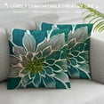 thumbnail image 3 of PRATYUS Decorative Throw Pillow Covers Teal Blue Pillow Covers Couch Pillow Covers for Sofa Living Room Outdoor Throw Pillow Cover Floral Flower Farmhouse Pillowcase 18x18in, 3 of 5