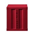thumbnail image 4 of Benzara BM204630 Metal Nightstand with 2 Open Compartment & USB Port, Red, 4 of 5