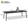 thumbnail image 6 of Crestlive Products 95" Patio Outdoor Dining Table for 8-10, Sturdy Aluminum Frame Wood-Grain Top with Umbrella Hole, Black, 6 of 10