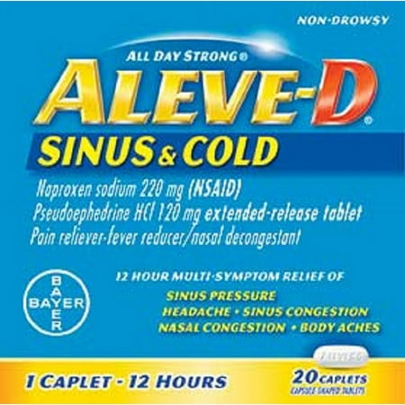 Aleve-D All Day Strong Sinus & Cold Caplets, 20 Count