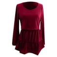 thumbnail image 1 of Blouse de Maternité Haut de Grossesse pour Femme à Manches Longues Décontractée à Volants Chemise Basique Confortable Extensible Tissu Doux pour, 1 of 8