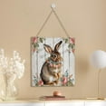 thumbnail image 4 of Zomyto 12x12 In Square Hanging Wood Sign Rabbit Wooden Wall Art, 4 of 8