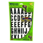 HY-KO 2" Vinyl Black and White Self-adhesive Letter Stickers, 77 Pieces