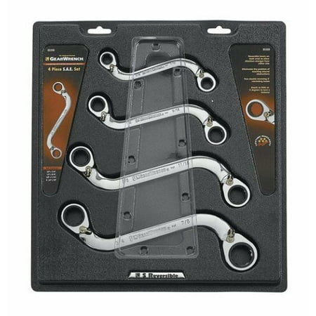 Kd Gearwrench 7 Piece - Kd Tools EHT85399 4 Piece Sae S Shape Reversible Gearwrench Set