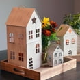 thumbnail image 3 of Main Street Town House Candle Lanterns, Set of 3, Vintage Style, Heart and Star Details, Rustic White, Metal, 13.75, 8.25 and 5 Inches Tall, 3 of 6