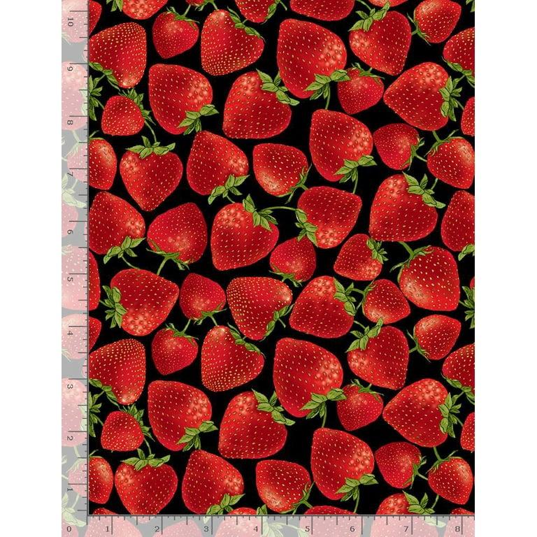 red strawberry fabric by Timeless Treasures Fabric by Timeless