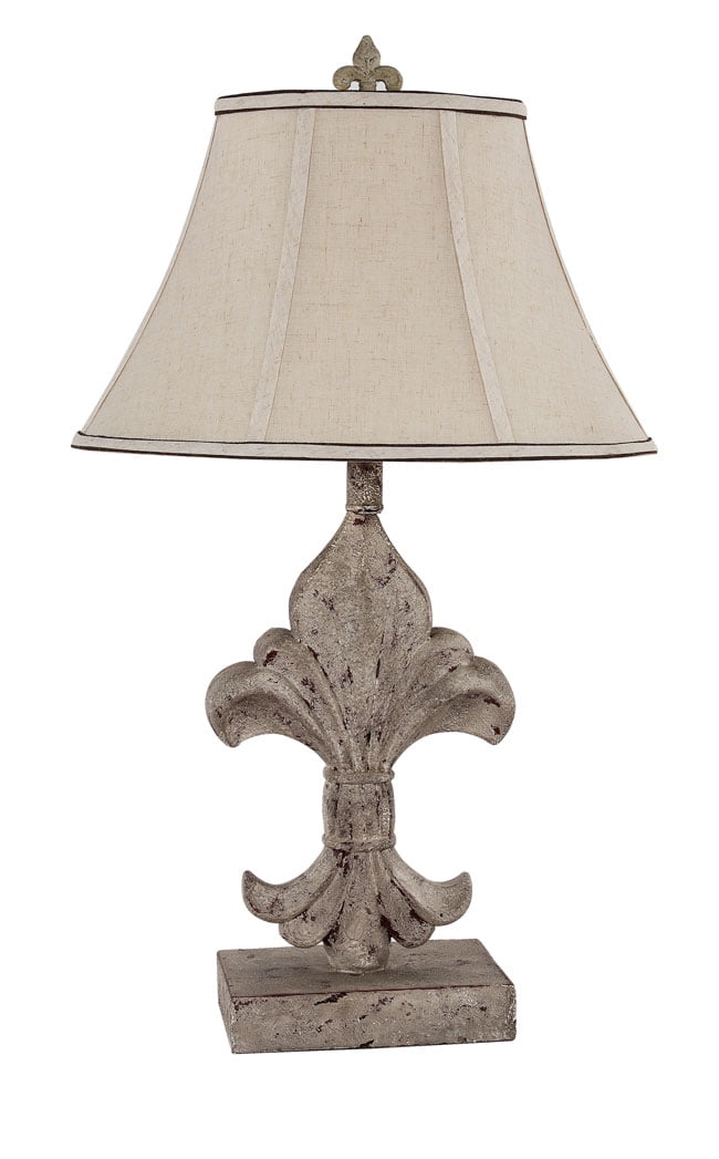 Photo 1 of AHS Lighting Living Dinning Room Bedroom and Office Accent Lamp with Shade, 14, Fleur De Lis